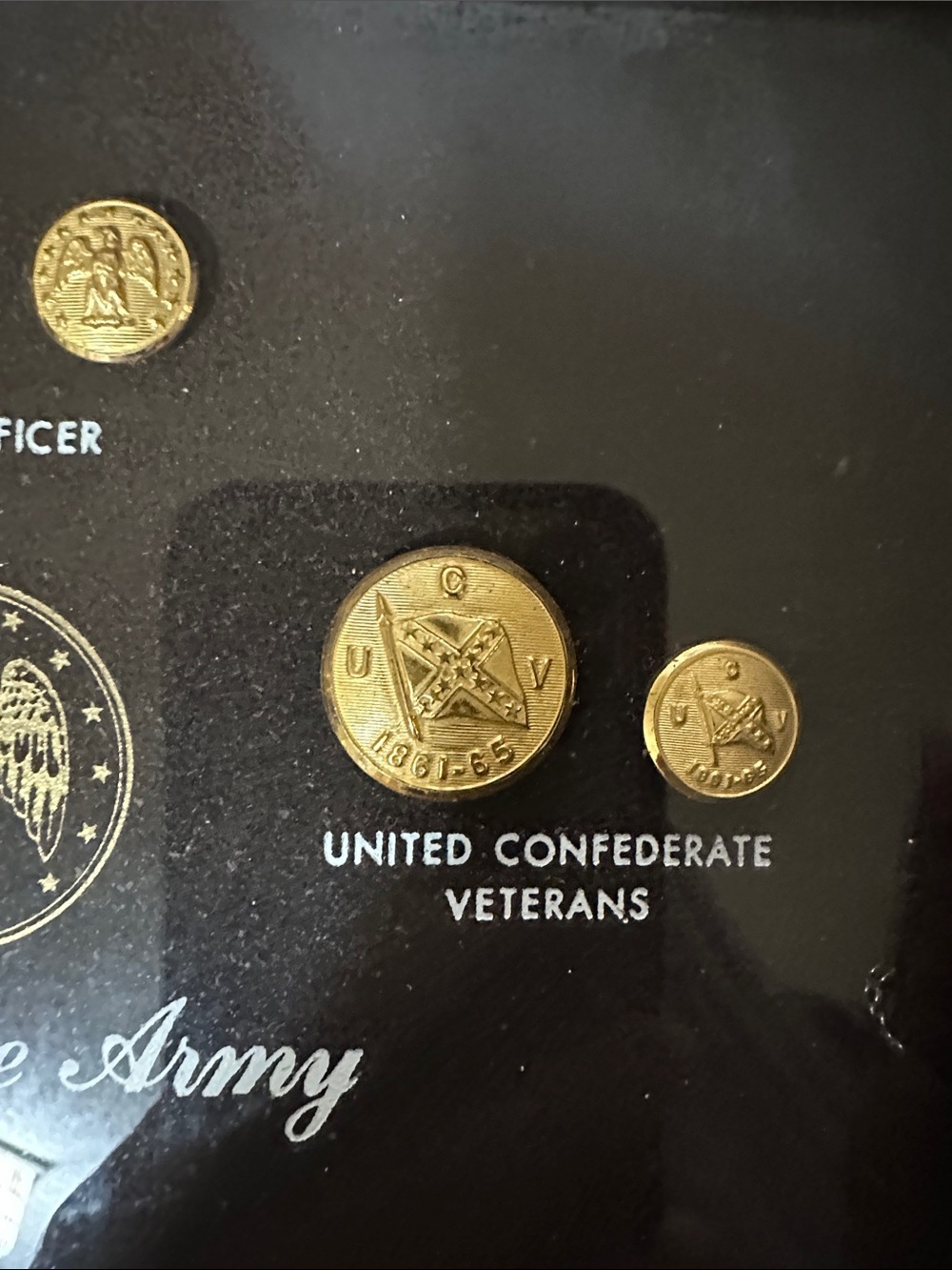 Confederate & Union Army Civil War Button Collection Wall Art - Gold - Picture 10 of 14